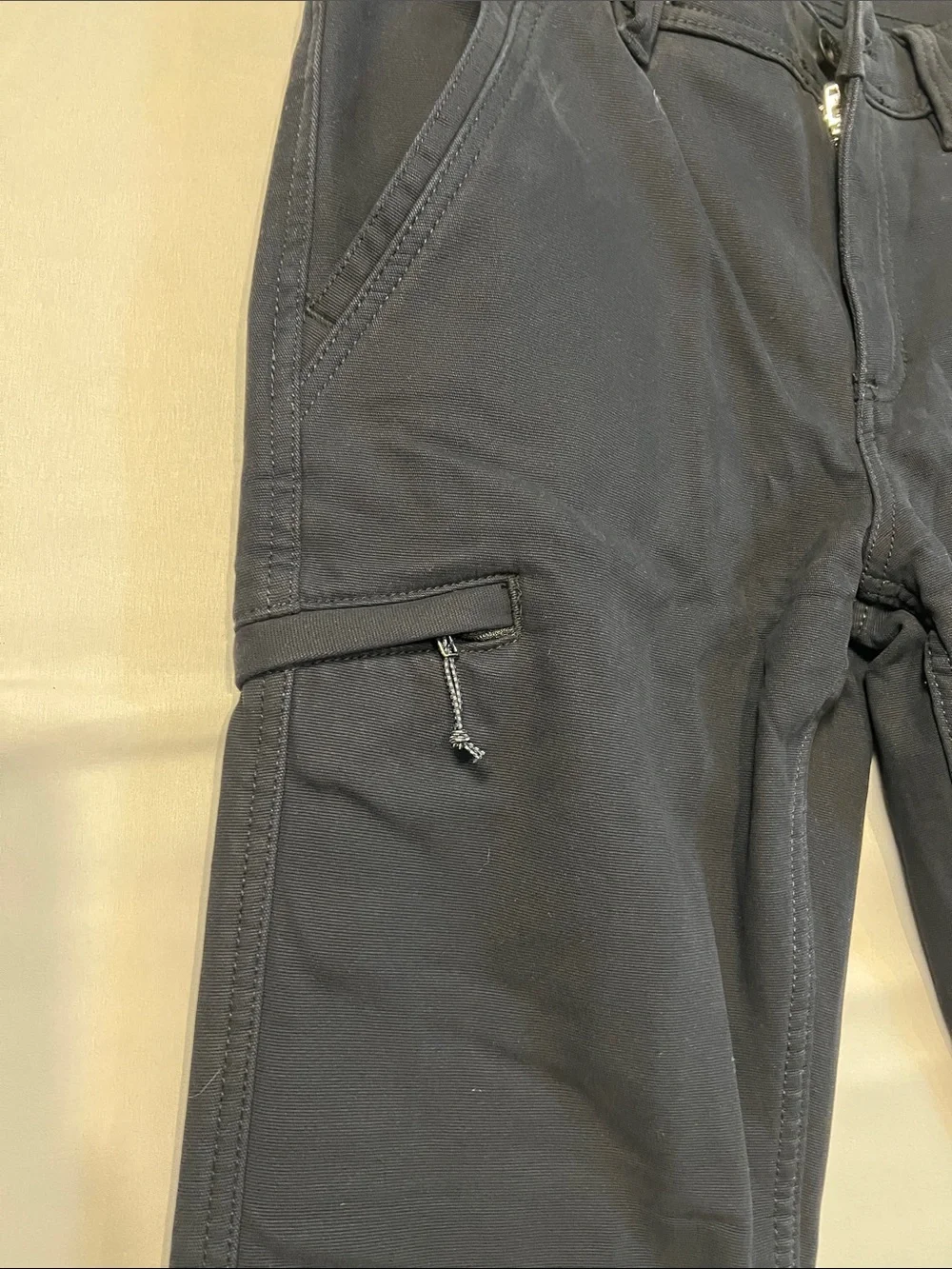 Weatherproof Men's Black Cargo Fleece Lined Utility Pants/Zip Pocket Size 30